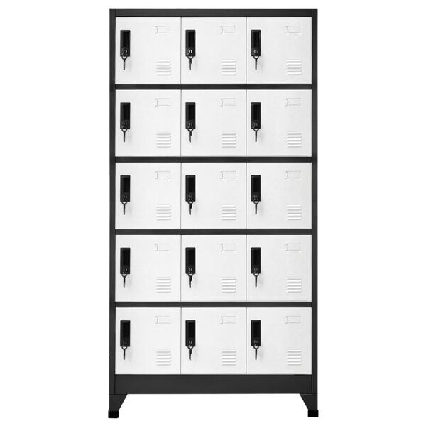 vidaXL Locker Cabinet Anthracite and White Steel Large