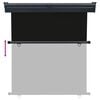 vidaXL Balcony Side Awning Black Steel, aluminum, 100% polyester fabric
