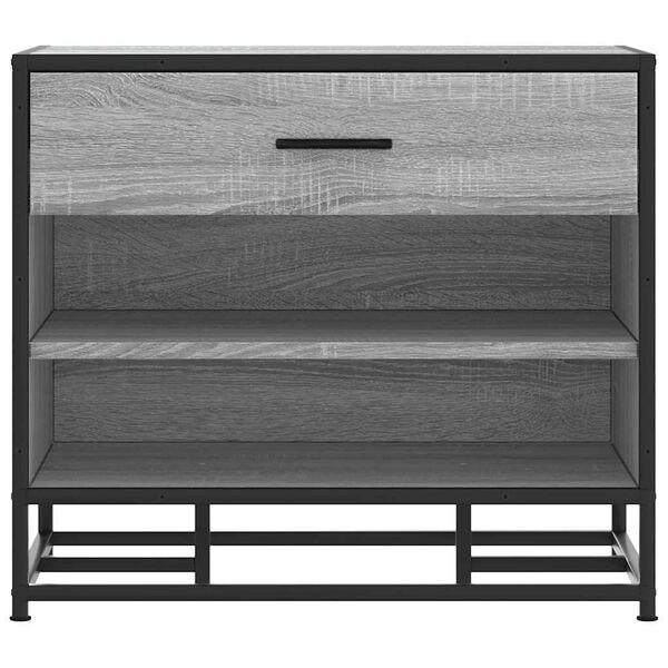 vidaXL Shoe Bench Grey Sonoma Engineered wood Medium Storage