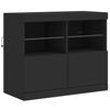 vidaXL Sideboard Black Engineered wood, Glass Medium Sideboard
