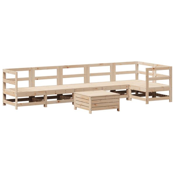 vidaXL Garden Sofa Set Natural wood Solid pine wood Large