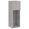 vidaXL TV Cabinet Grey Sonoma Engineered wood, Glass 12.0 x 11.8 x 35.4 in
