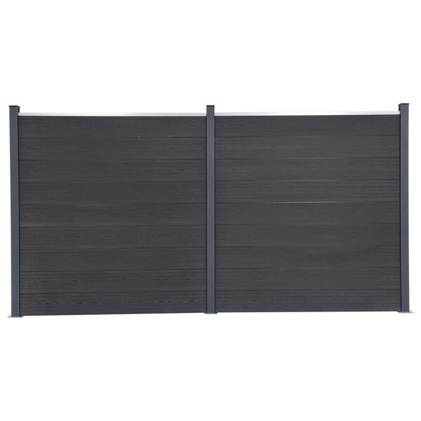 vidaXL Fence Panel Set Gray 139"x73.2" WPC