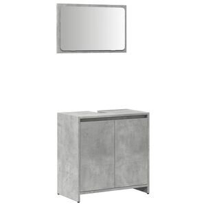 vidaXL Bathroom Furniture Set Concrete Grey Engineered Wood, Glass Medium