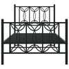 vidaXL Bed Frame Black Steel Twin Bed Frame Rectangular Modern