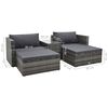 vidaXL Garden Sofa Grey PE rattan, powder-coated steel Large Modular