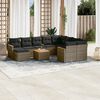vidaXL Garden Sofa Set Grey PE Rattan Large Modular Garden Sofa Set