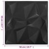 vidaXL 3D Wall Panels 24 pcs 19.7"x19.7" Diamond Black 64.6 ft²