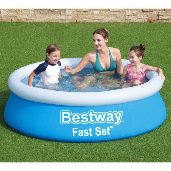 Bestway Inflatable Pool Blue PVC, Polyester mesh 72 in Collapsible