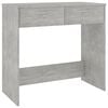vidaXL Desk Concrete Grey Engineered Wood Small Storage Computer Desk