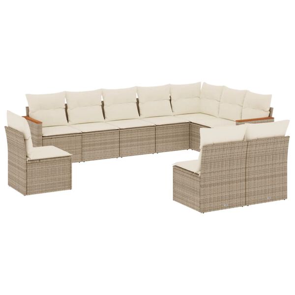 vidaXL Garden Sofa Set Beige, Cream White