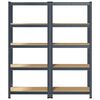 vidaXL 5-Layer Storage Shelves 2 pcs Anthracite Steel&Engineered Wood