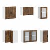 vidaXL Kitchen Cabinet Set Smoked Oak Engineered Wood, Glass Medium