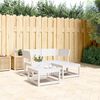 vidaXL Garden Sofa Set White Solid Pine Wood 3 Piece Modular