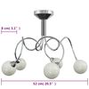 vidaXL Ceiling Lamp Chrome, Transparent Steel, Glass Medium Artsy