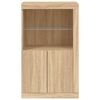 vidaXL Side Cabinet Sonoma oak Engineered wood, glass Medium