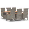 vidaXL Garden Dining Set Grey