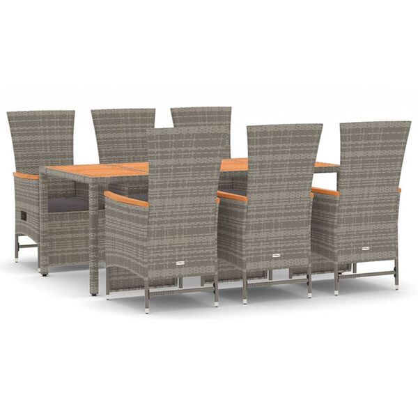 vidaXL Garden Dining Set Grey