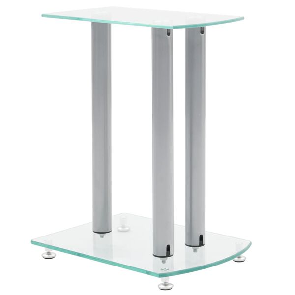Aluminum Speaker Stands 2 pcs Transparent Safety Glass