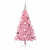 vidaXL Artificial Pre-lit Christmas Tree with 150 LEDs Pink 59.1" PVC