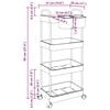vidaXL Storage Trolley 4-Tier Transparent 14.6x11.0x37.4" Acrylic