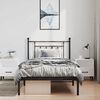 vidaXL Bed Frame Black Powder-Coated Steel Twin Bed Frame Rectangular