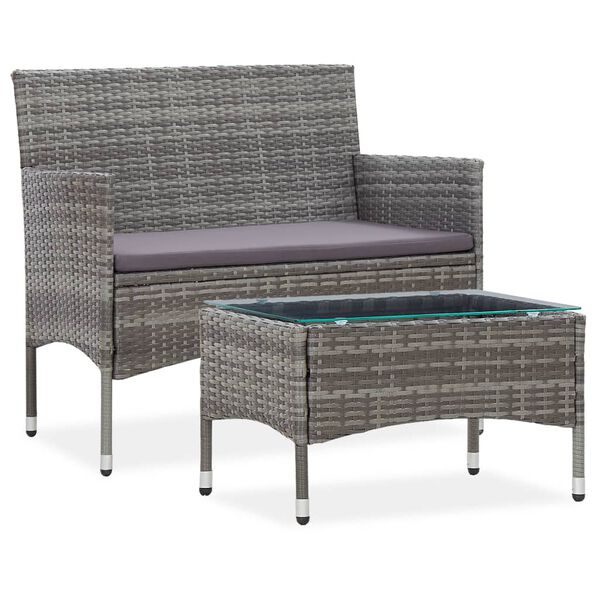 vidaXL Garden Lounge Set Striped gray
