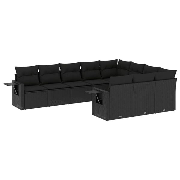 vidaXL Garden Sofa Set Black