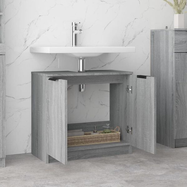 vidaXL Bathroom Cabinet Grey Sonoma Engineered wood Medium