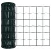 vidaXL Fence with Post Green 2.62 x 32.81 ft Steel
