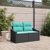 vidaXL Garden Sofa Black 123 x 62 x 69cm poly rattan