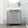 vidaXL Bathroom Sink Cabinet Grey Sonoma 23.82 x 13.19 x 24.02 in