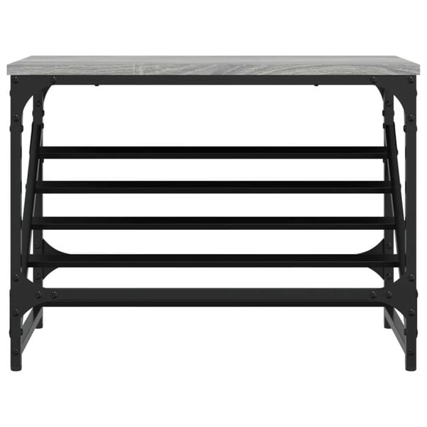 vidaXL Shoe Rack Grey Sonoma Engineered wood, powder-coated steel