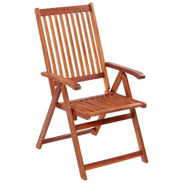 vidaXL Garden Chair Set of 6 Brown Solid Acacia Wood Standard Foldable