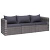 vidaXL Garden Lounge Set Grey PE Rattan, Powder-Coated Steel, Glass Large