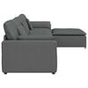 vidaXL Modular Sofa with Footstool and Cushions Dark Gray