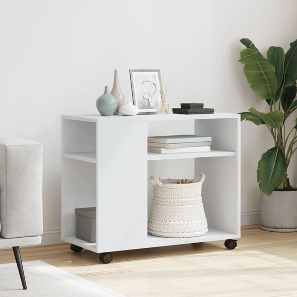 vidaXL Side Table White Engineered wood 27.6 x 13.8 x 23.6 in Side Table