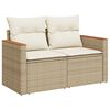 vidaXL Garden Sofa Set Beige PE rattan 8 Piece Adjustable Feet