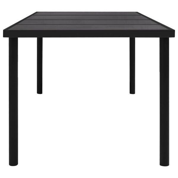 vidaXL Patio Table 74.8"x35.4"x29.1" Black Steel
