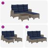 vidaXL Garden Sofa Set L-shaped sofa: Grey, Cushions: Navy blue PE rattan