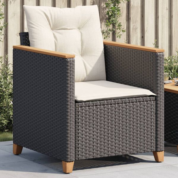 vidaXL Garden Chair Black, Cream White