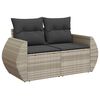 vidaXL Garden Sofa Set Light Gray PE rattan Large Modular