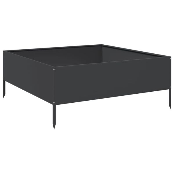 vidaXL Garden Raised Bed Black Steel 39.4 x 39.4 x 9.8 in Durable