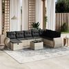 vidaXL Garden Sofa Set Light Grey Poly Rattan, Steel Large Modular