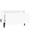 vidaXL Side Table Set of 2 High gloss white Engineered wood, metal Small
