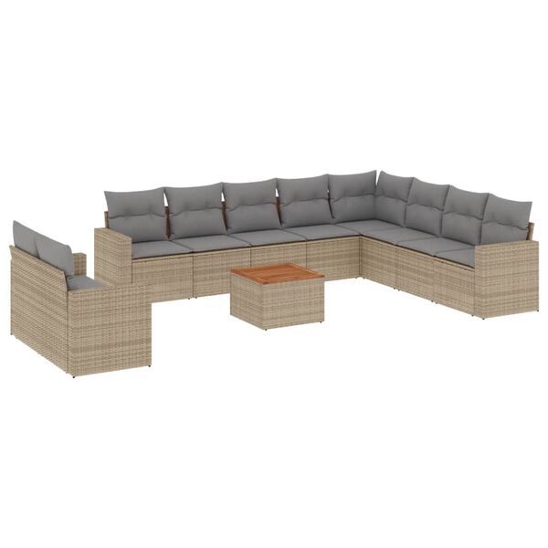 vidaXL Garden Sofa Set Beige and Light Grey