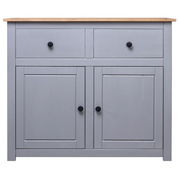 vidaXL Sideboard Grey and natural wood Solid pine wood Large