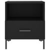vidaXL Bedside Cabinet Set of 2 Black Engineered wood, Iron Medium