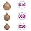 vidaXL Artificial Half Pre-lit Christmas Tree with Ball Set White 82.7"