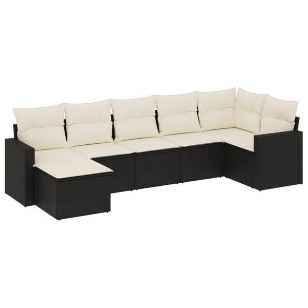 vidaXL Patio Sofa Set Black